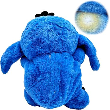 Atuoxing Schlummer S-titch con battito cardiaco, 28 cm, S-titch Otter peluche, movimento respiratorio, regalo per ragazzi e ragazze (blu)
